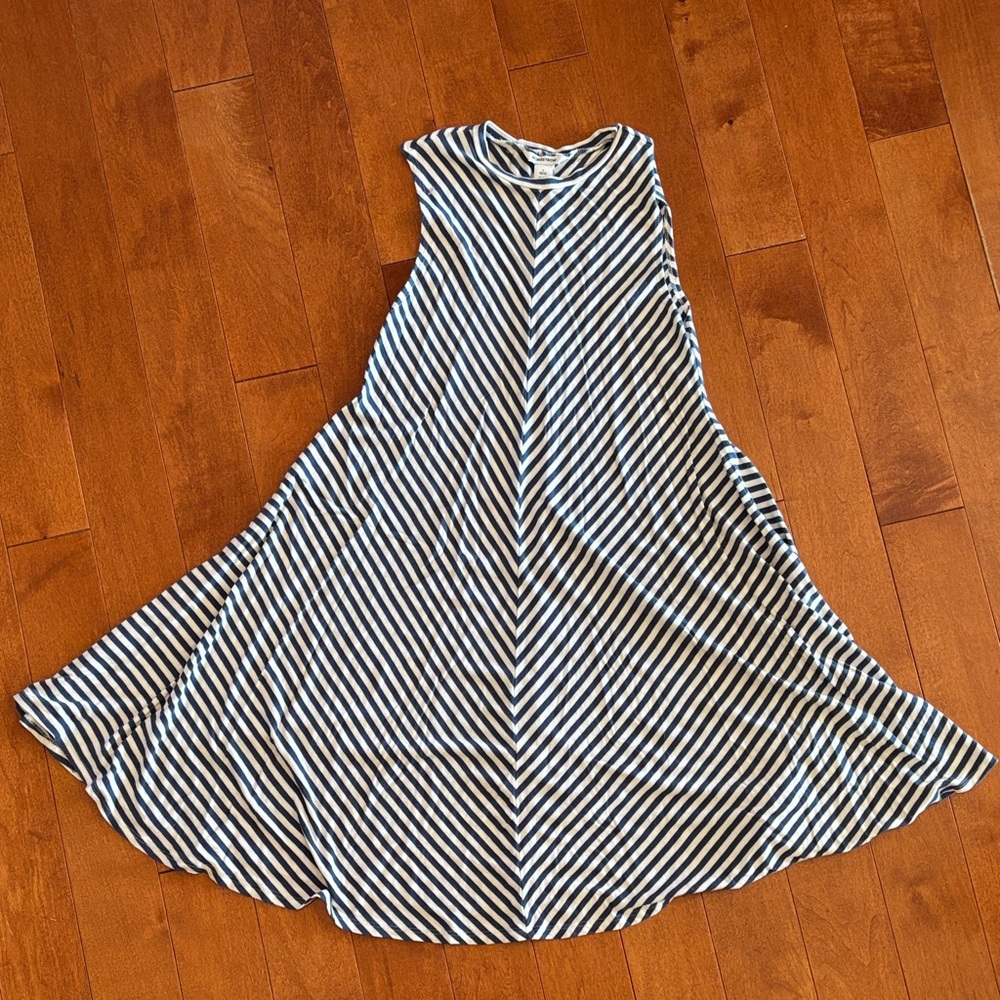 Nordstrom Navy and White Striped Kids soft Knit Dress